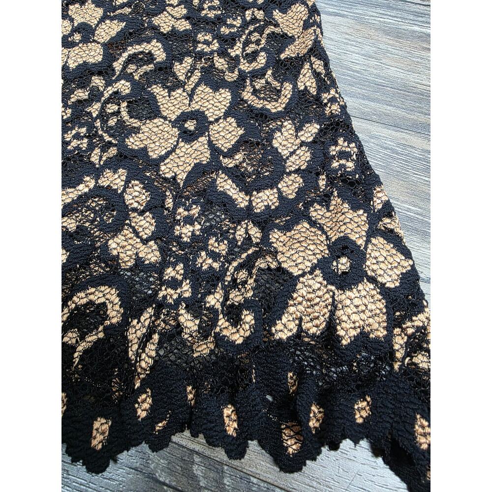 Vtg Cache Black Gold Metallic Floral Lace Zip Front Top Cardigan L EUC USA - Picture 10 of 10